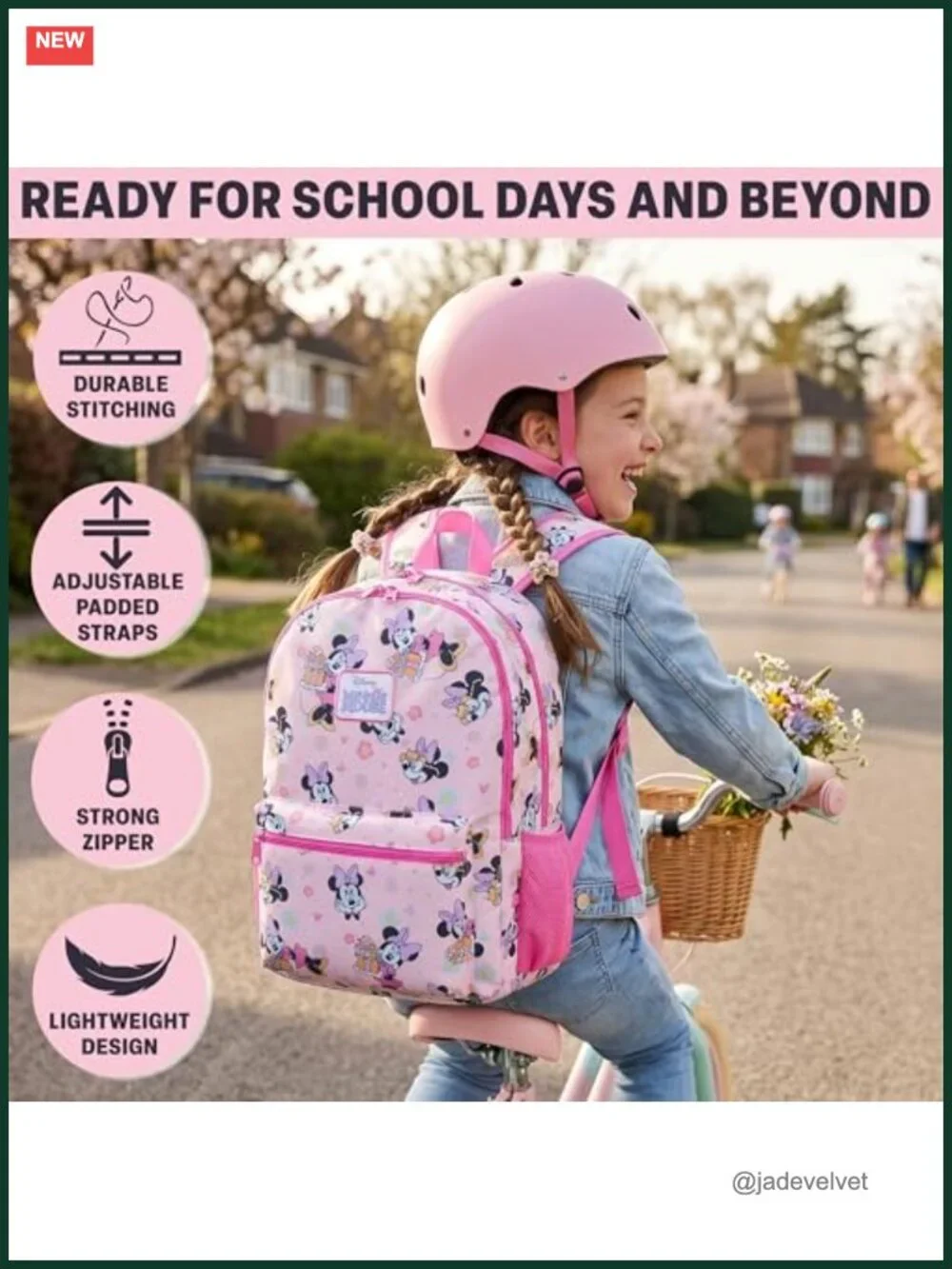 Kids Character Backpack with Padded Straps, Durable 18 Inch School Bag for Girls
